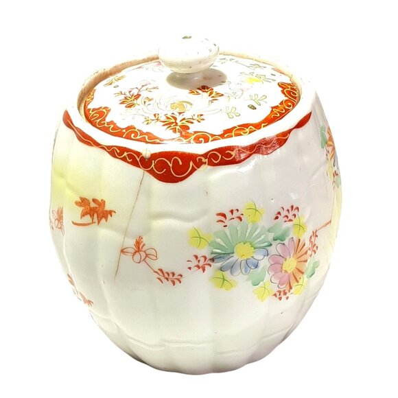 Antique Chinese Porcelain Lidded Tea Caddy Late period Qing Dynasty - Picture 4 of 11